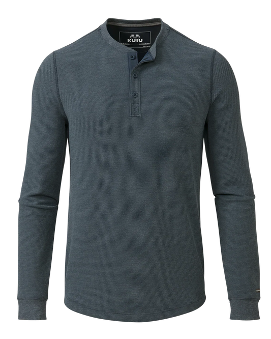 Canyon Waffle Henley | Steel Blue Heather