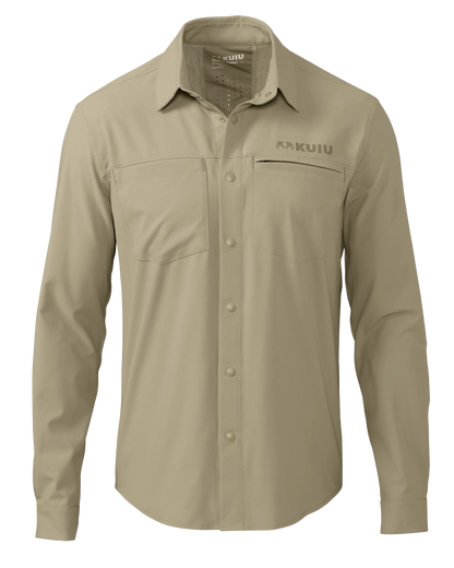 Outlet Mesa Vented LS Snap Shirt | Bone