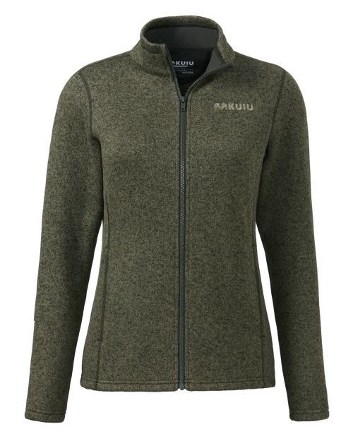 Outlet Women's Base Camp Full Zip Sweater | Olive Heather