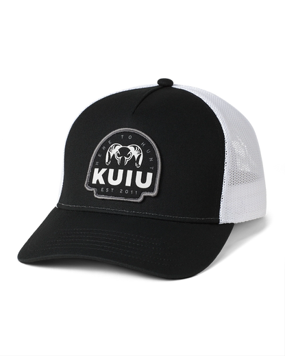 KUIU Here to Hunt Woven Patch Hat | Black/White