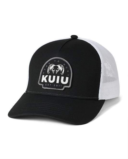 KUIU Here to Hunt Woven Patch Hat | Black/White