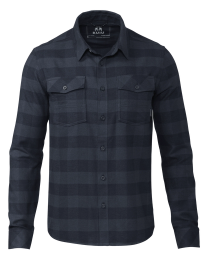 Outlet Field Flannel Shirt | Steel Blue Buffalo Check